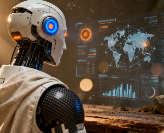 Cerebro digital futurista representando soluciones de Inteligencia Artificial y automatización de procesos para empresas.